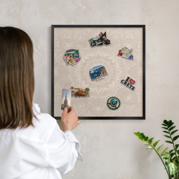 Tabule na magnety v rámech černé barvy Dekorativní mandala