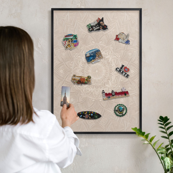 Tabule na magnety v rámech černé barvy Dekorativní mandala