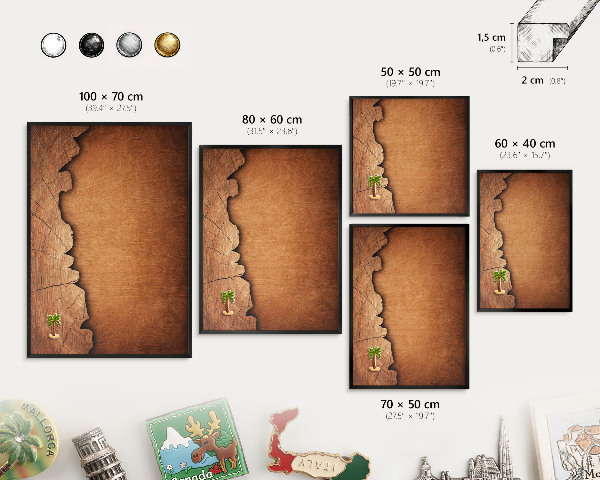 Ozdobné tabule na magnety v černém rámu Dřevěná textura