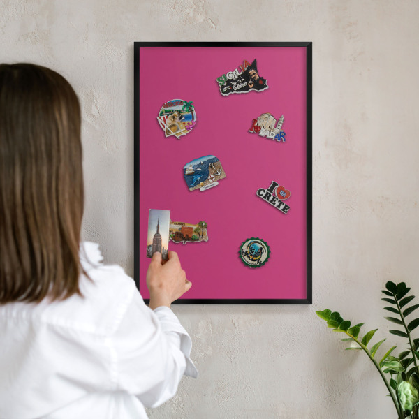 Ozdobné tabule na magnety v černém rámu Intenzivní růžová