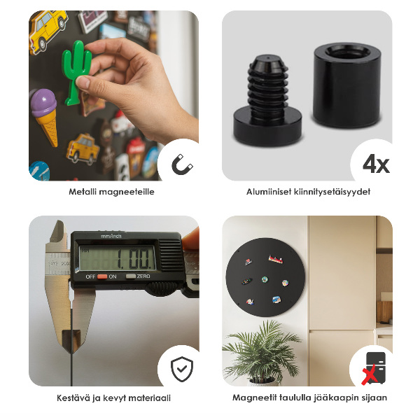 Magnetická tabule na fotky z dovolené kulaté černé provedení