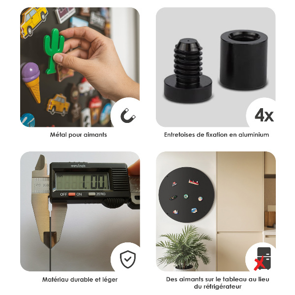 Magnetická tabule na fotky z dovolené kulaté černé provedení