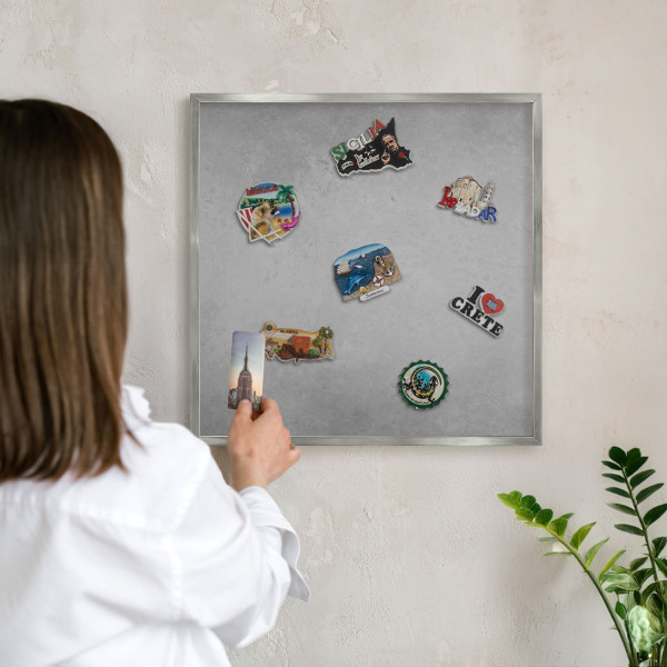 Tabule na magnety z dovolené ve stříbrném rámu Stříbrná mlha