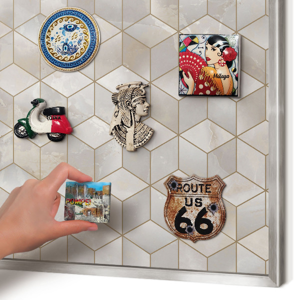 Tabule na magnety z dovolené ve stříbrném rámu Krychlové pozadí