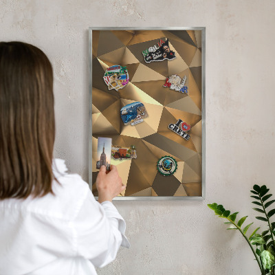 Tabule na magnety na zeď stříbrný rám Teplá geometrie