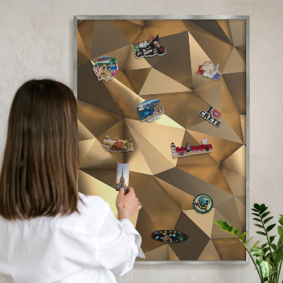 Tabule na magnety na zeď stříbrný rám Teplá geometrie