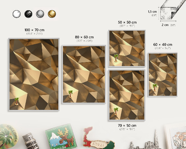 Tabule na magnety na zeď stříbrný rám Teplá geometrie