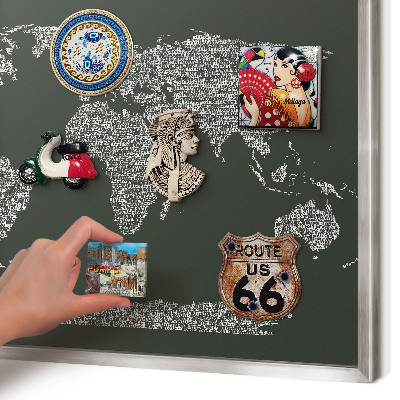 Tabule na magnety z dovolené ve stříbrném rámu Textová mapa