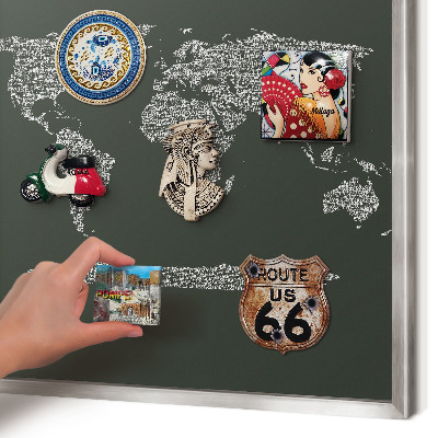 Tabule na magnety z dovolené ve stříbrném rámu Textová mapa