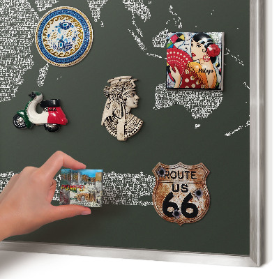 Tabule na magnety z dovolené ve stříbrném rámu Textová mapa