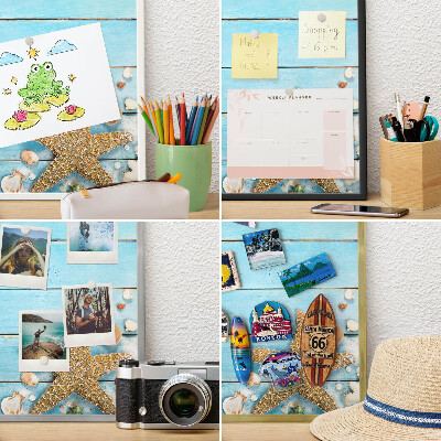 Tabule na magnety na zeď stříbrný rám Prázdninový odpočinek