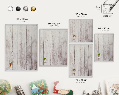 Tabule na magnety na zeď stříbrný rám Světlé dřevo