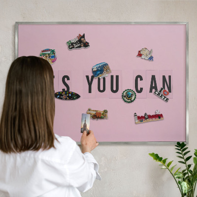 Tabule na magnety z dovolené ve stříbrném rámu Motivace každý den