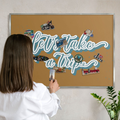 Tabule na magnety na zeď stříbrný rám Výlet snů