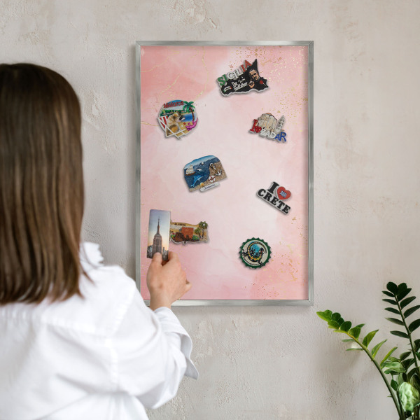 Tabule na magnety z dovolené ve stříbrném rámu Jemná elegance