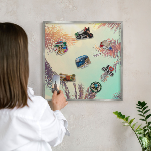 Tabule na magnety z dovolené ve stříbrném rámu Tropický ráj