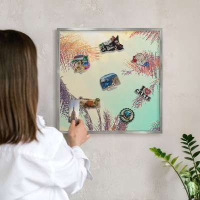 Tabule na magnety z dovolené ve stříbrném rámu Tropický ráj