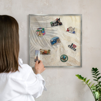 Tabule na magnety na zeď stříbrný rám Tropický vzor