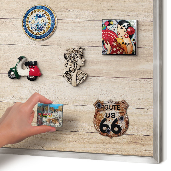 Tabule na magnety na zeď stříbrný rám Dřevěné desky