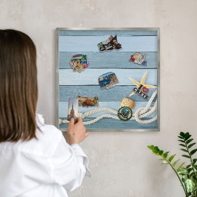 Tabule na magnety na zeď stříbrný rám Přímořské klima