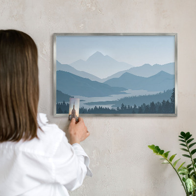 Tabule na magnety z dovolené ve stříbrném rámu Horská harmonie