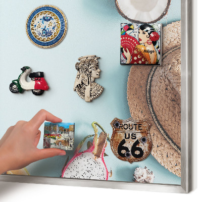 Tabule na magnety na zeď stříbrný rám Tropická dovolená