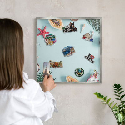 Tabule na magnety na zeď stříbrný rám Tropická dovolená