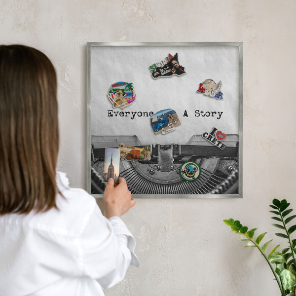 Tabule na magnety na zeď stříbrný rám Starožitný stroj