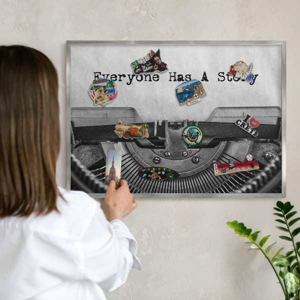 Tabule na magnety na zeď stříbrný rám Starožitný stroj