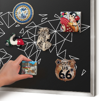 Tabule na magnety z dovolené ve stříbrném rámu Mapa světa