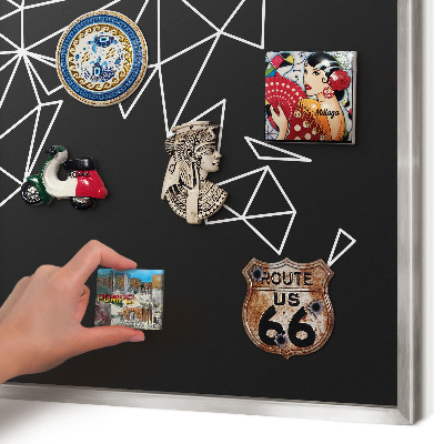 Tabule na magnety z dovolené ve stříbrném rámu Mapa světa