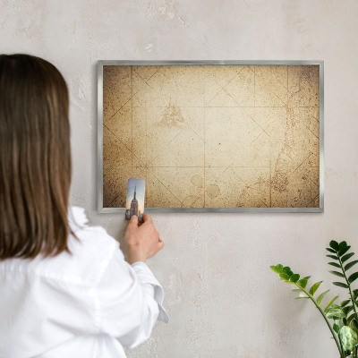 Tabule na magnety z dovolené ve stříbrném rámu Starověká mapa
