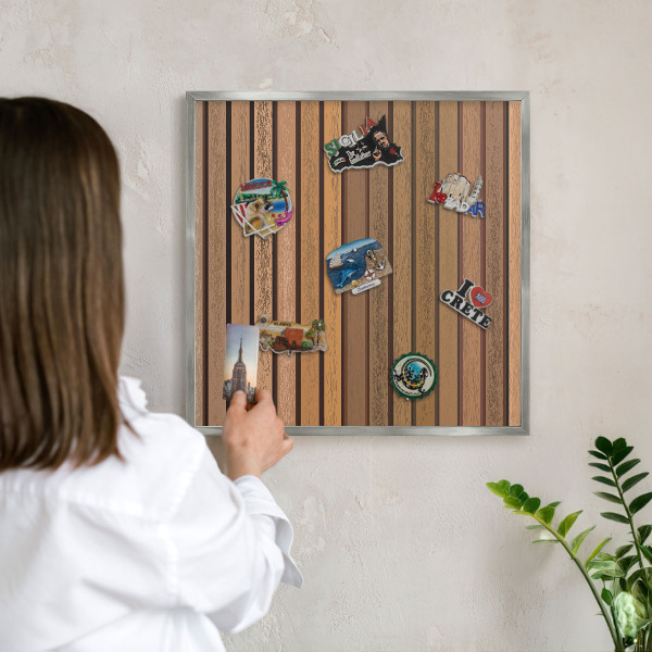 Tabule na magnety na zeď stříbrný rám Teplé pásy