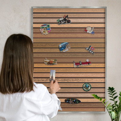 Tabule na magnety na zeď stříbrný rám Teplé pásy