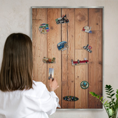 Tabule na magnety z dovolené ve stříbrném rámu Dřevěné desky