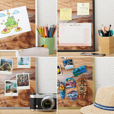 Tabule na magnety na zeď stříbrný rám Dřevěná elegance