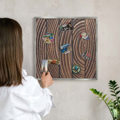 Tabule na magnety na zeď stříbrný rám Dřevěná konstrukce