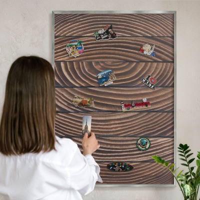 Tabule na magnety na zeď stříbrný rám Dřevěná konstrukce