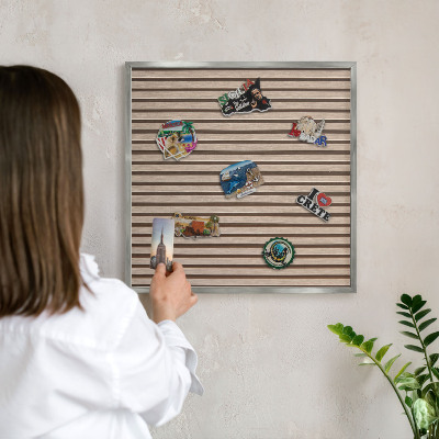 Tabule na magnety z dovolené ve stříbrném rámu Klidná struktura