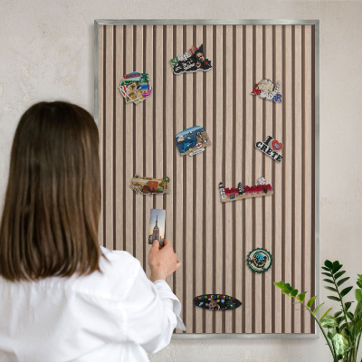 Tabule na magnety z dovolené ve stříbrném rámu Klidná struktura