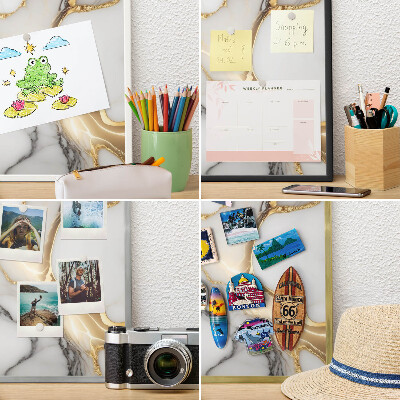 Tabule na magnety na zeď stříbrný rám Abstraktní mramor