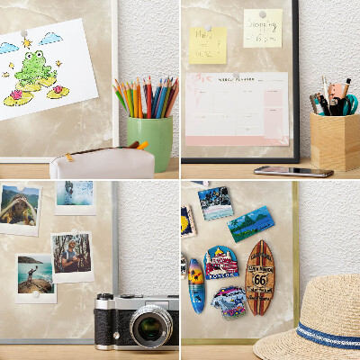 Tabule na magnety z dovolené ve stříbrném rámu Mramorový vzor