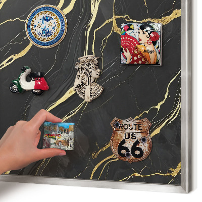 Tabule na magnety na zeď stříbrný rám Luxusní vlny