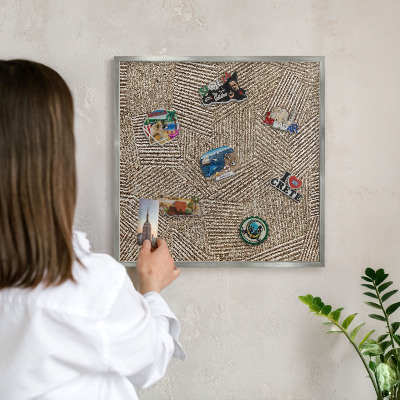 Tabule na magnety na zeď stříbrný rám Geometrický vzor