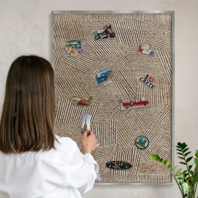 Tabule na magnety na zeď stříbrný rám Geometrický vzor