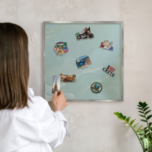 Tabule na magnety na zeď stříbrný rám Mírová harmonie