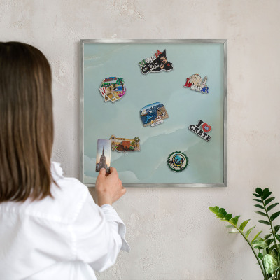Tabule na magnety na zeď stříbrný rám Mírová harmonie