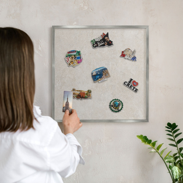 Tabule na magnety z dovolené ve stříbrném rámu Přirozená elegance