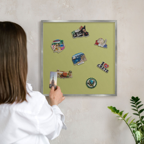 Tabule na magnety na zeď stříbrný rám Zelené vinobraní