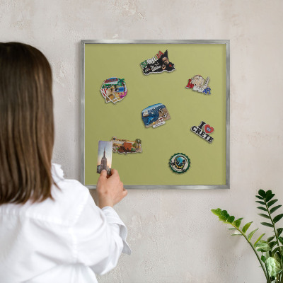 Tabule na magnety na zeď stříbrný rám Zelené vinobraní